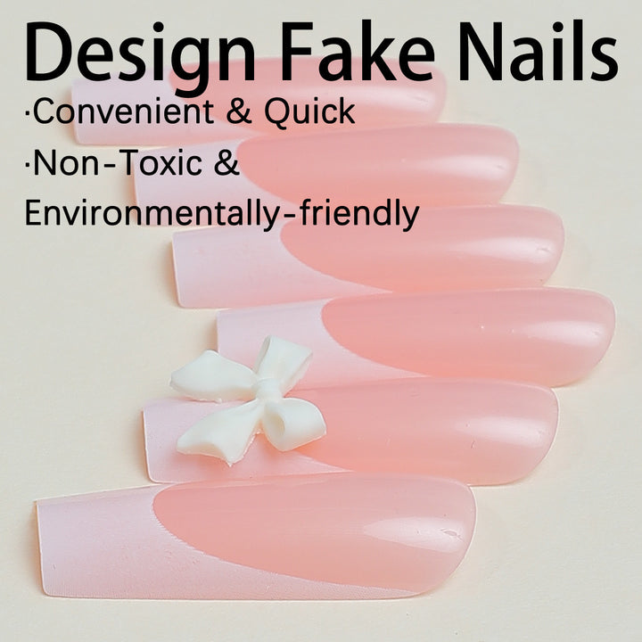 Artificial nail set with elegant tips and playful 3D design Kalsten