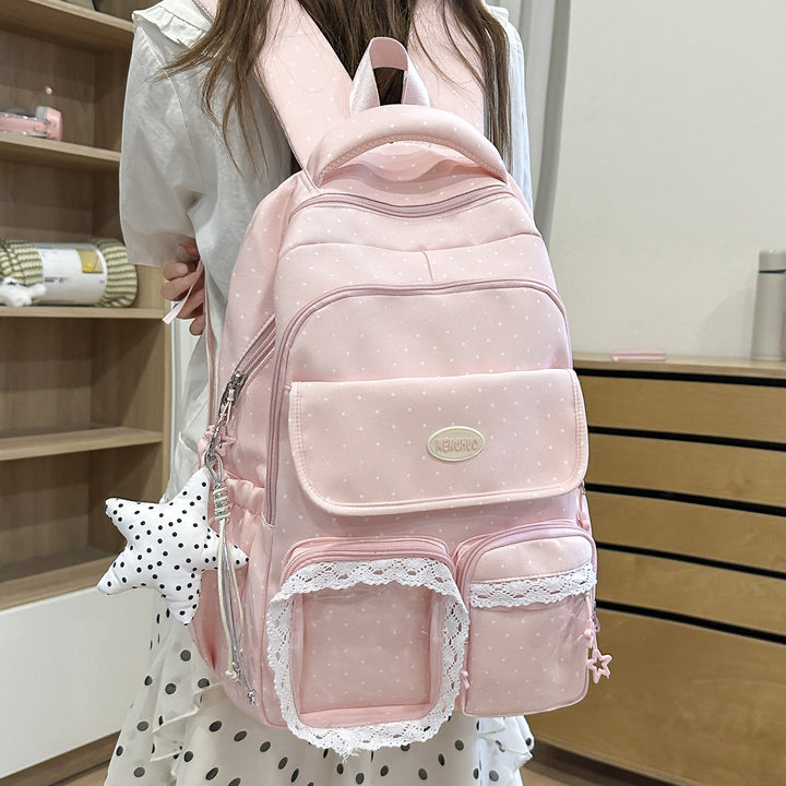Cute Decorative Polka Dot School Backpack Kalsten