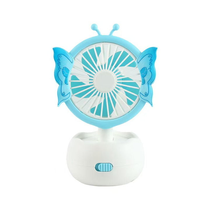 Unisex portable children's table fan with butterfly design, rechargeable and quiet Kalsten