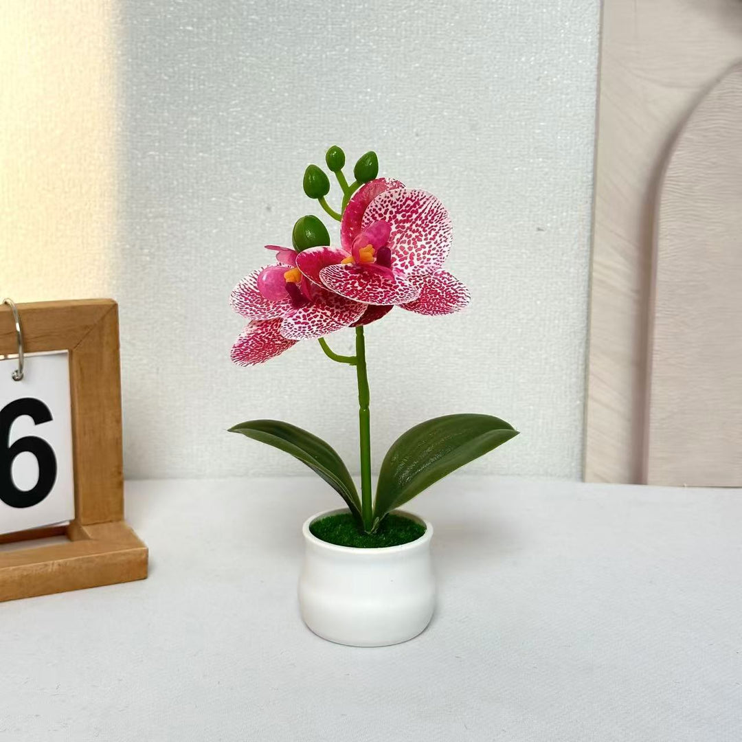 Realistic Artificial Orchid Floral Arrangement for Home Decor