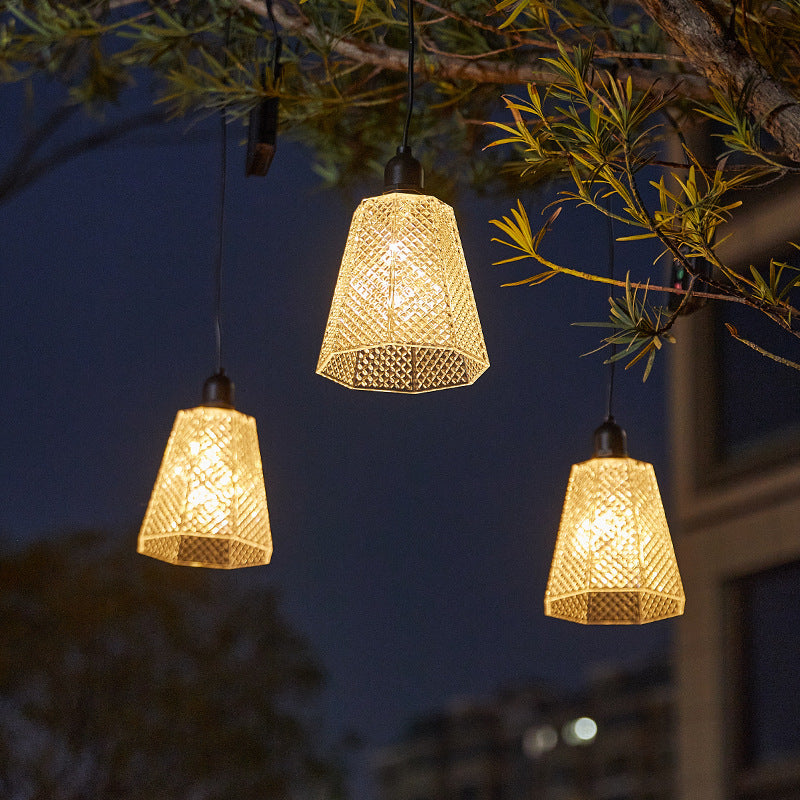 Solar USB Rechargeable Textured Glass Pendant Light Kalsten