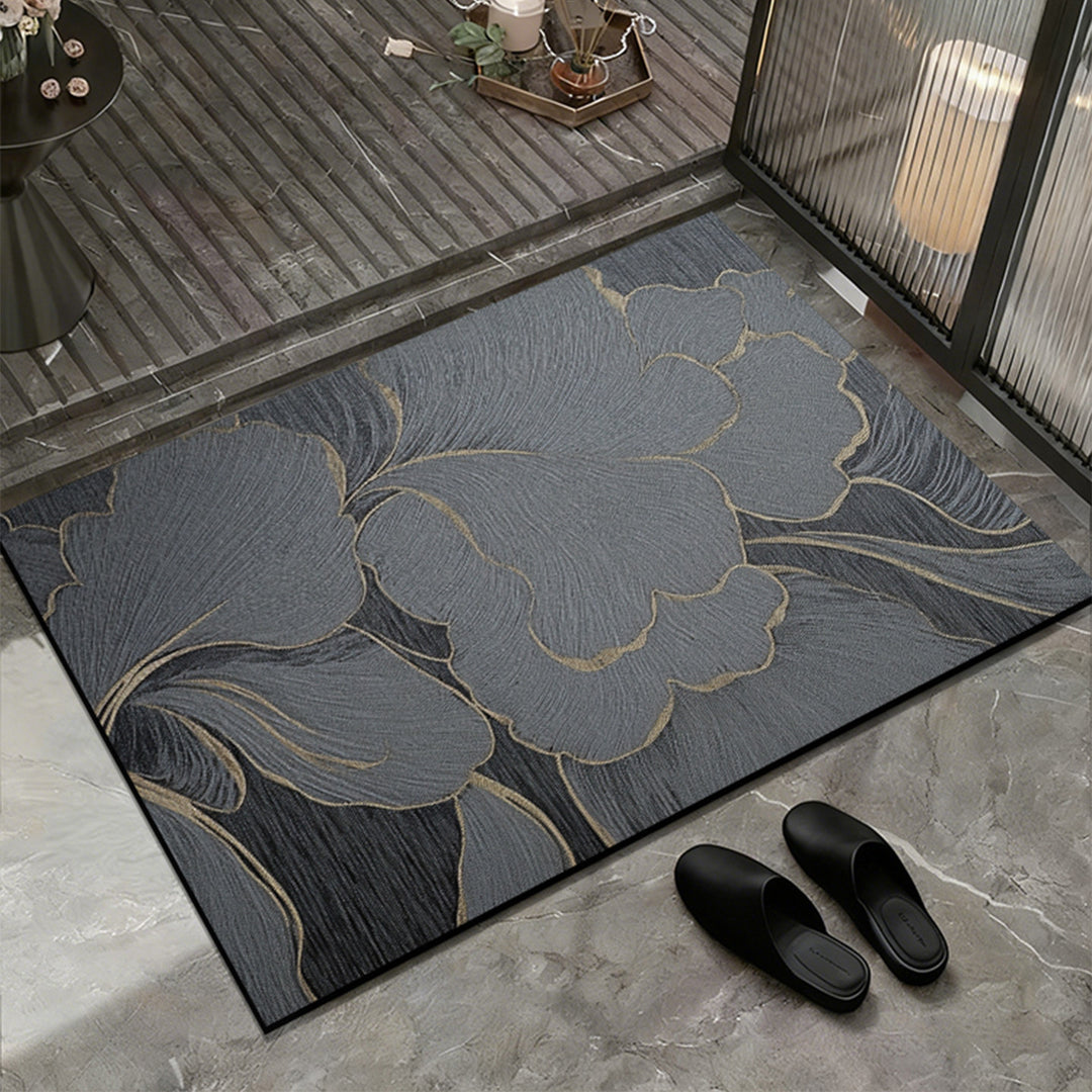 Elegant Floral Design Entrance Mat
