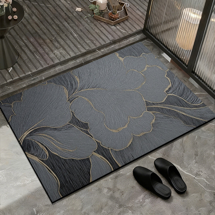 Elegant Floral Design Entrance Mat