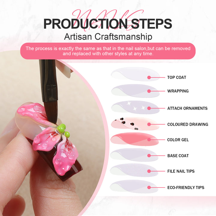 Artificial nail set in elegant design with creative accents Kalsten