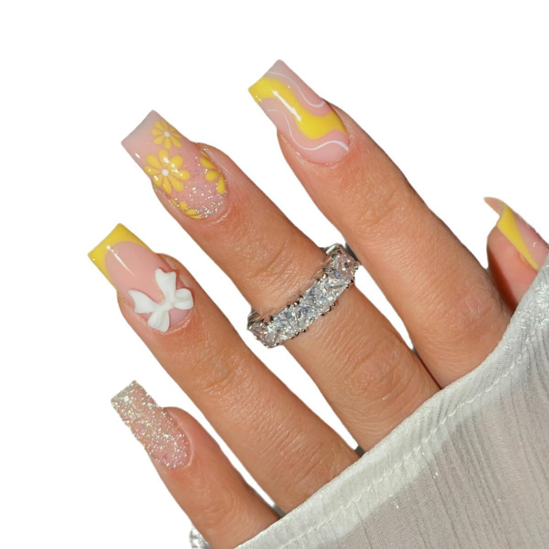 Floral Pattern Acrylic Nail Extensions Kalsten