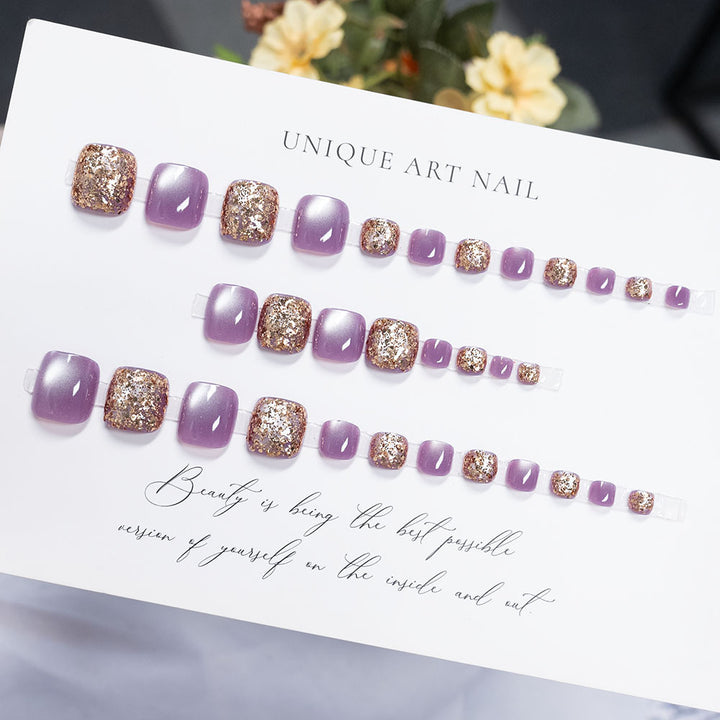 Glamorous Glittery Press-On Toe Nails Kalsten