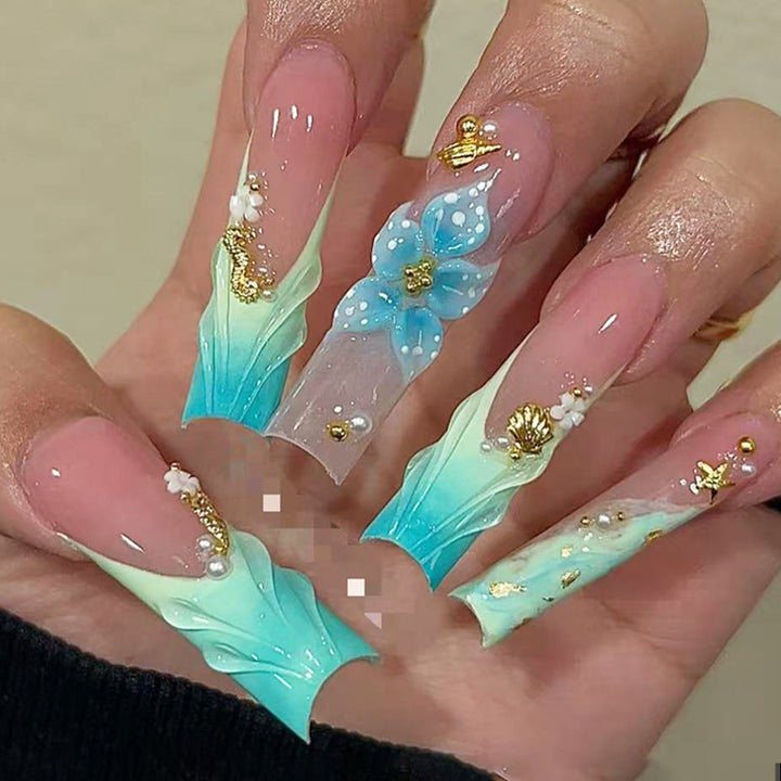 Floral Decorative Press-On Nail Set Kalsten