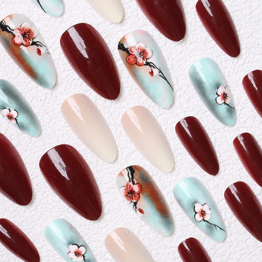 Artistic Floral Press-On Nail Designs Kalsten