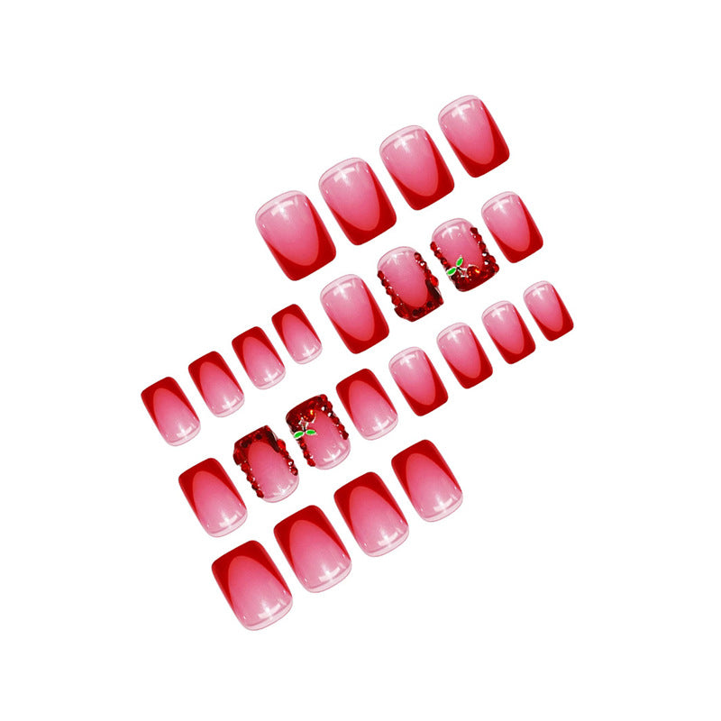 Artistic Press-On Nail Set with Floral Embellishments Kalsten