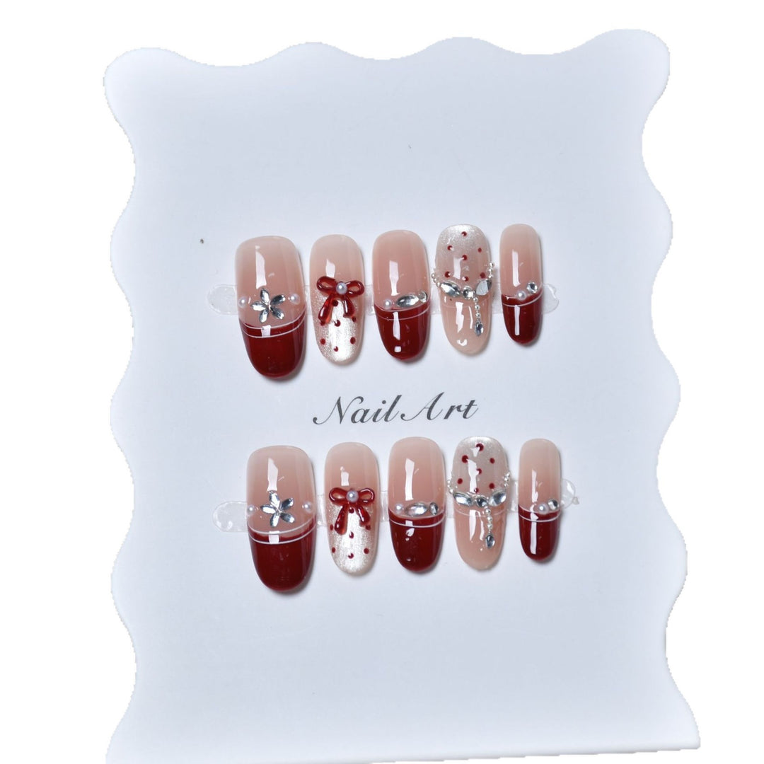 Elegant Festive Press-On Nail Set Kalsten