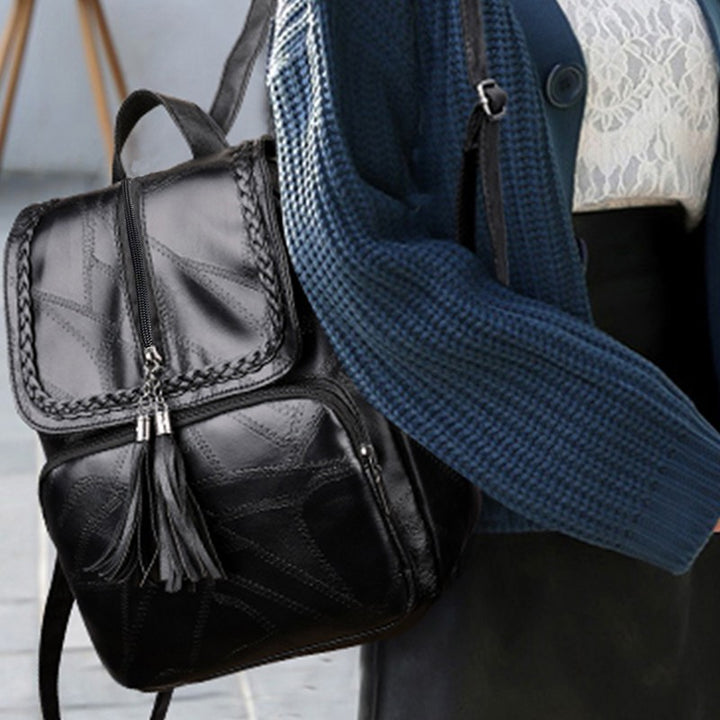 Chic Textured Leather Backpack Kalsten