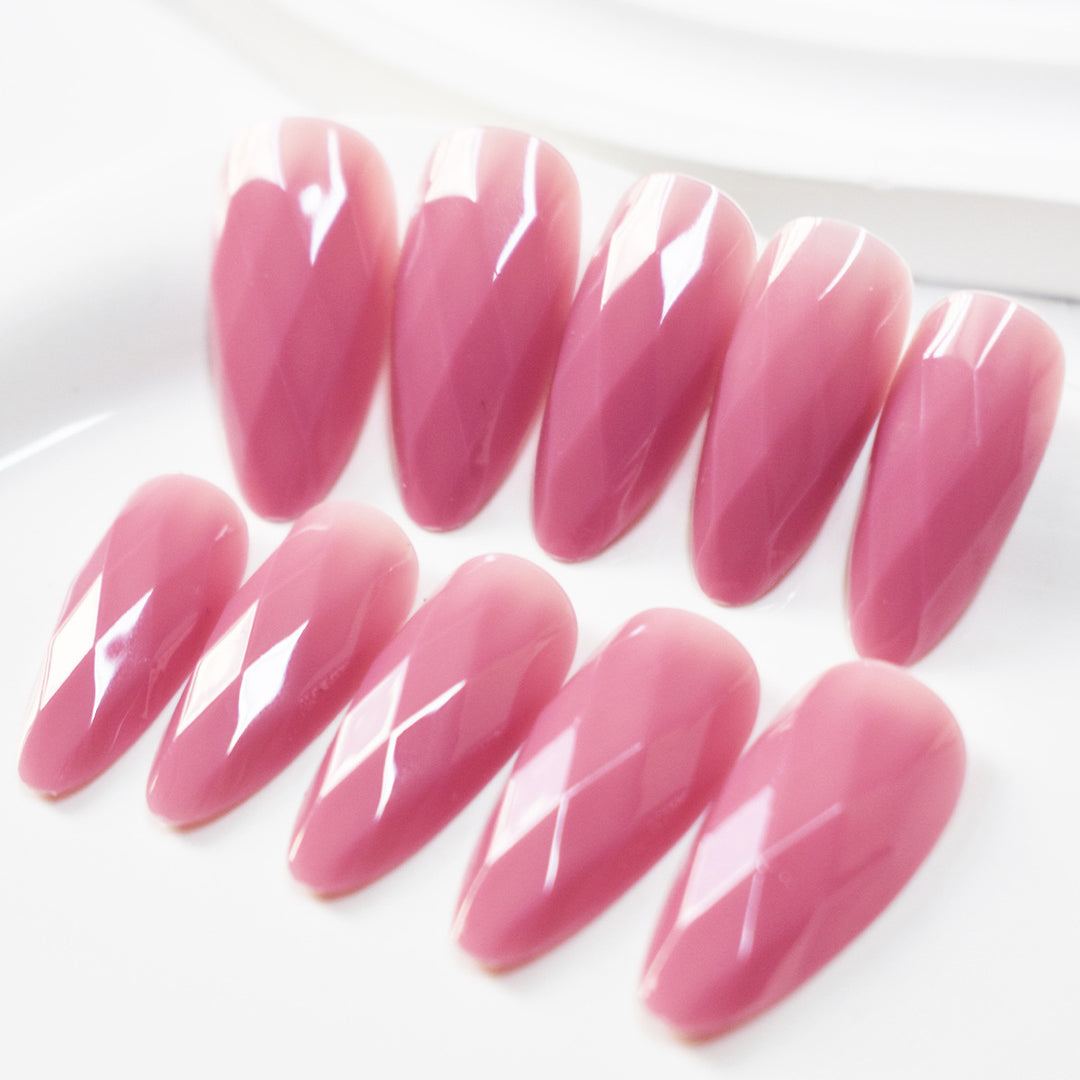 Premium Glossy Diamond-Shaped Press-On Nails Kalsten