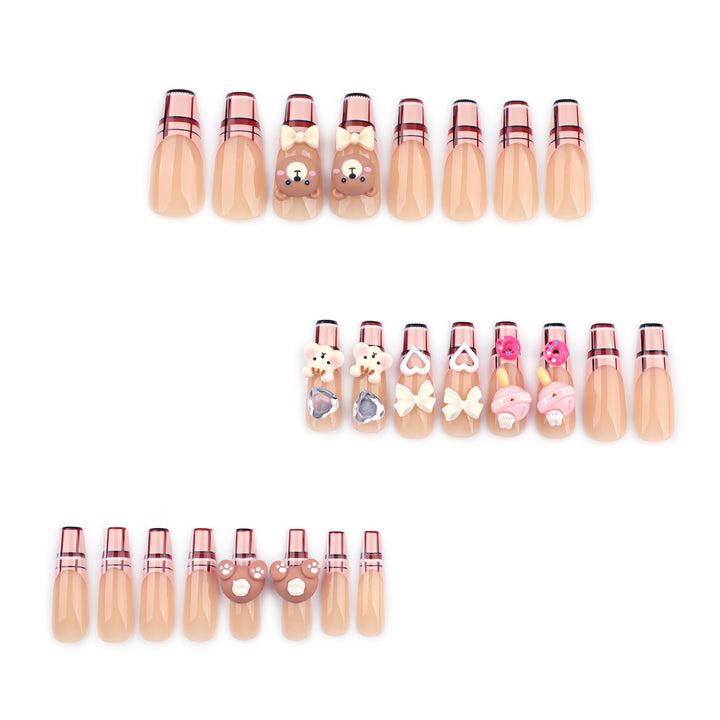 Artificial nail art with cute animal and candy motifs Kalsten