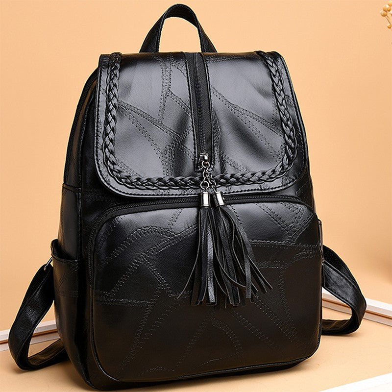 Chic Textured Leather Backpack Kalsten