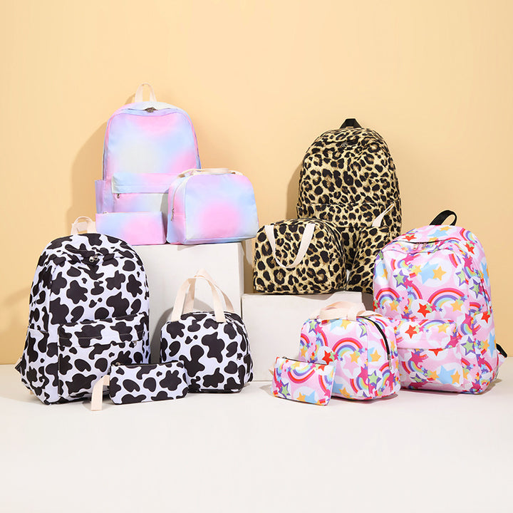 Stylish Leopard Print Backpack and Accessory Set Kalsten