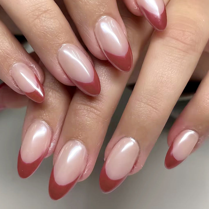 Elegant Almond-Shaped Press-On Nail Art Kalsten