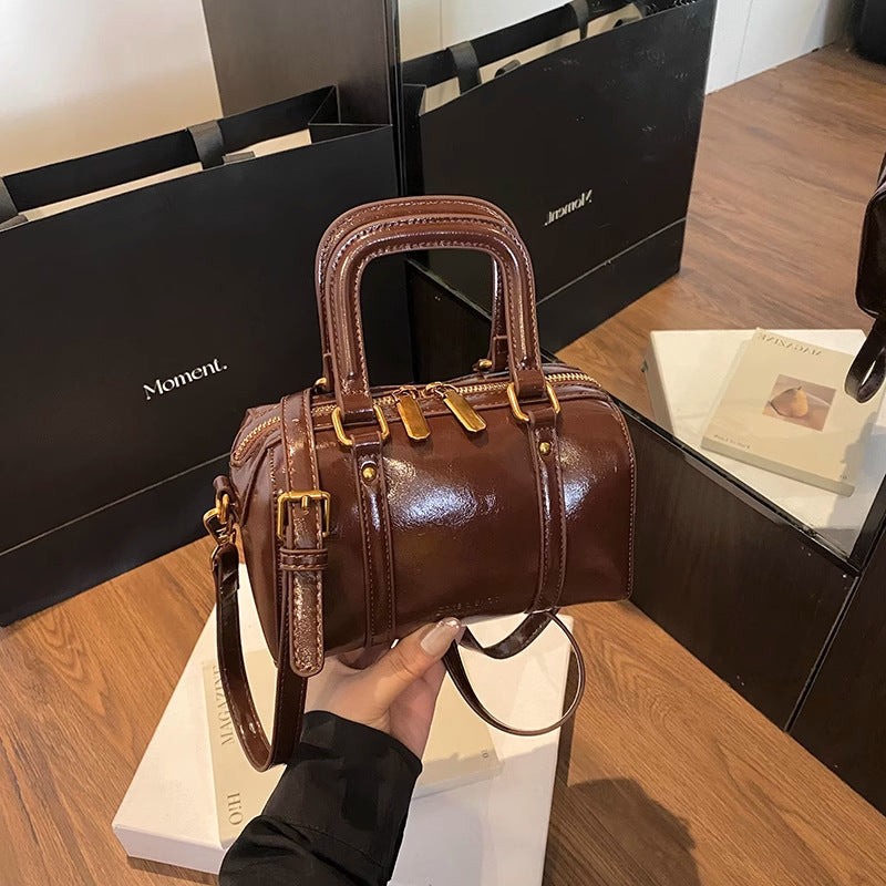 Soft Leather Handheld Satchel Kalsten