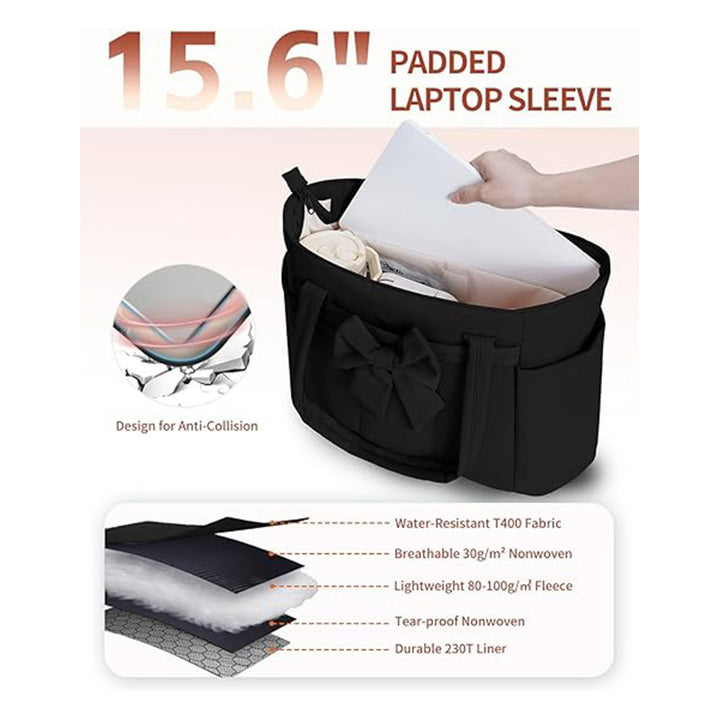 Elegant shopping bag with side pockets Kalsten