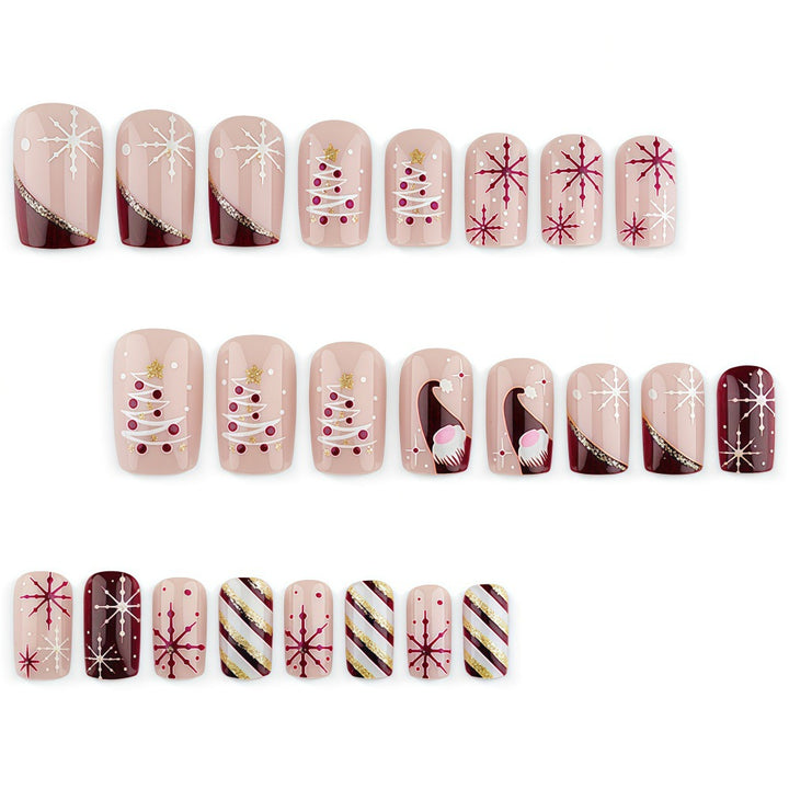 Artificial Nails in Festive Christmas Design Kalsten