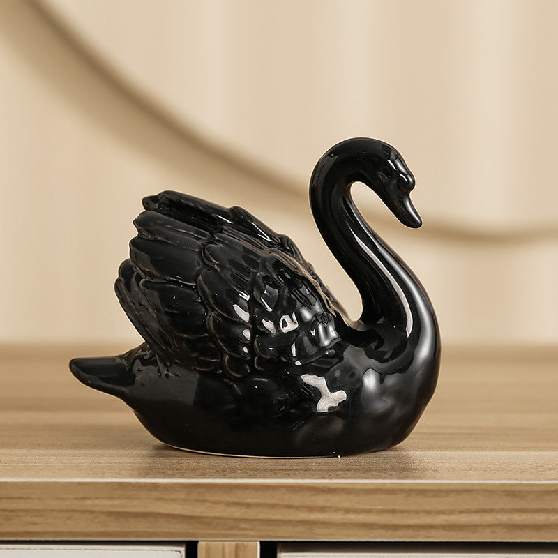 Elegant ceramic swan figure Kalsten
