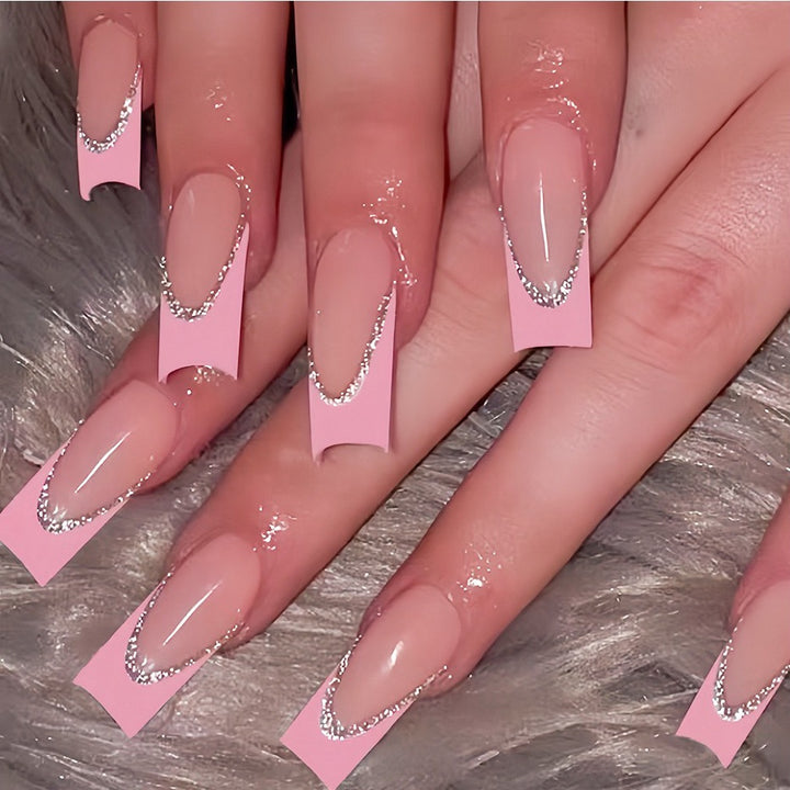 Artificial nail set with elegant glitter decorations Kalsten