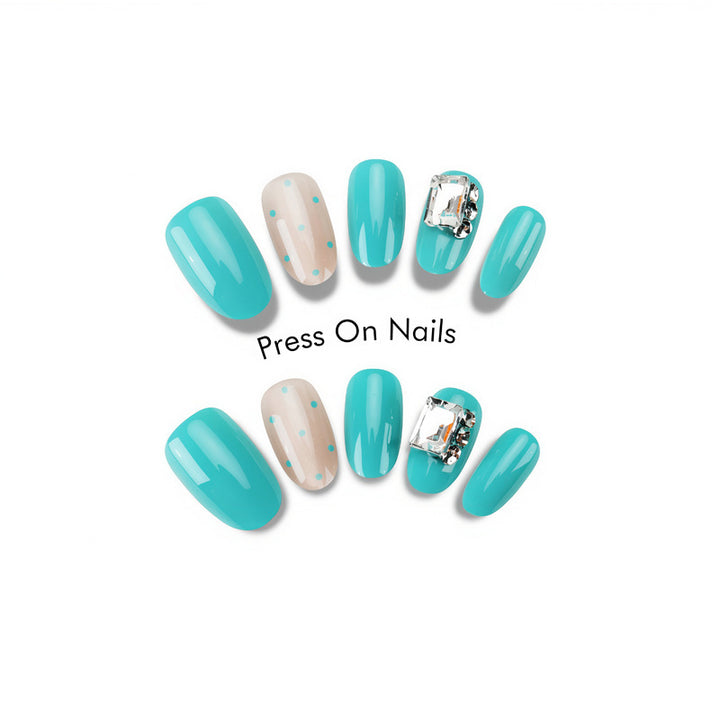 Decorative Press-On Nail Set with Elegant Accents Kalsten