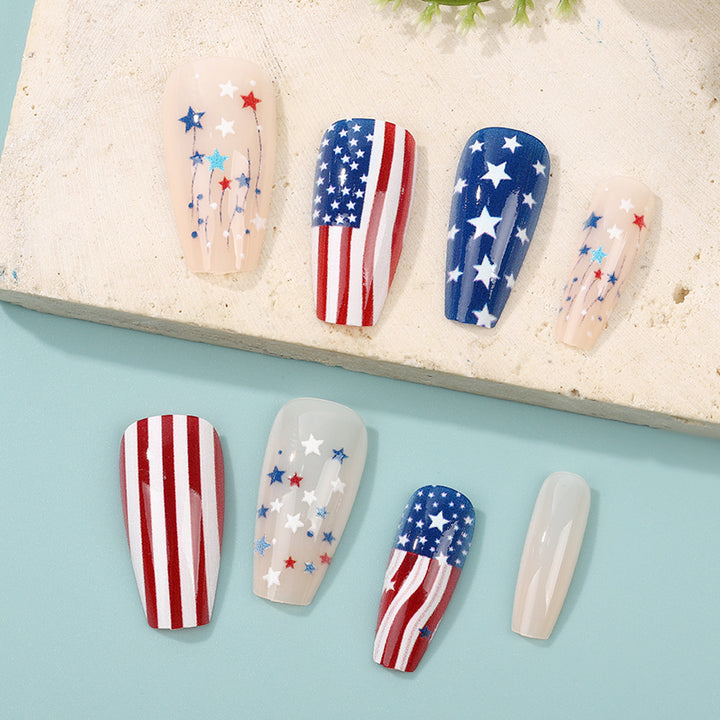 Patriotic design artificial nails Kalsten