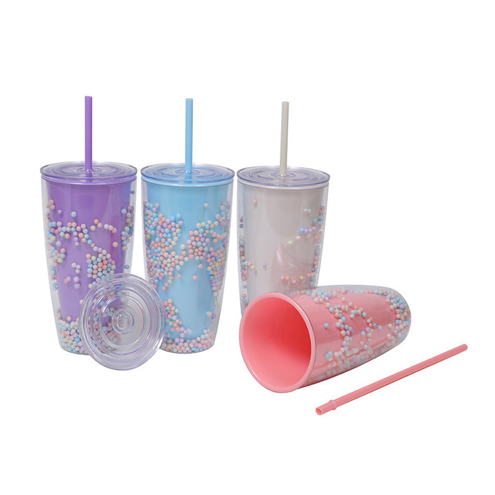 Unisex Drinking Cup with stylish filling material and flexible straw Kalsten