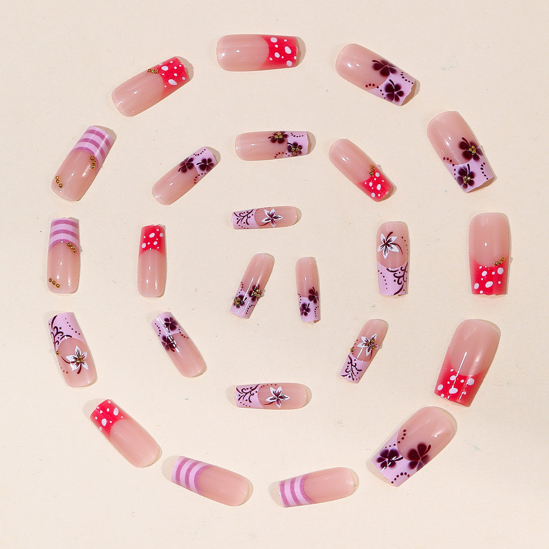 Luxurious Floral 3D Acrylic Nail Art Extensions Kalsten