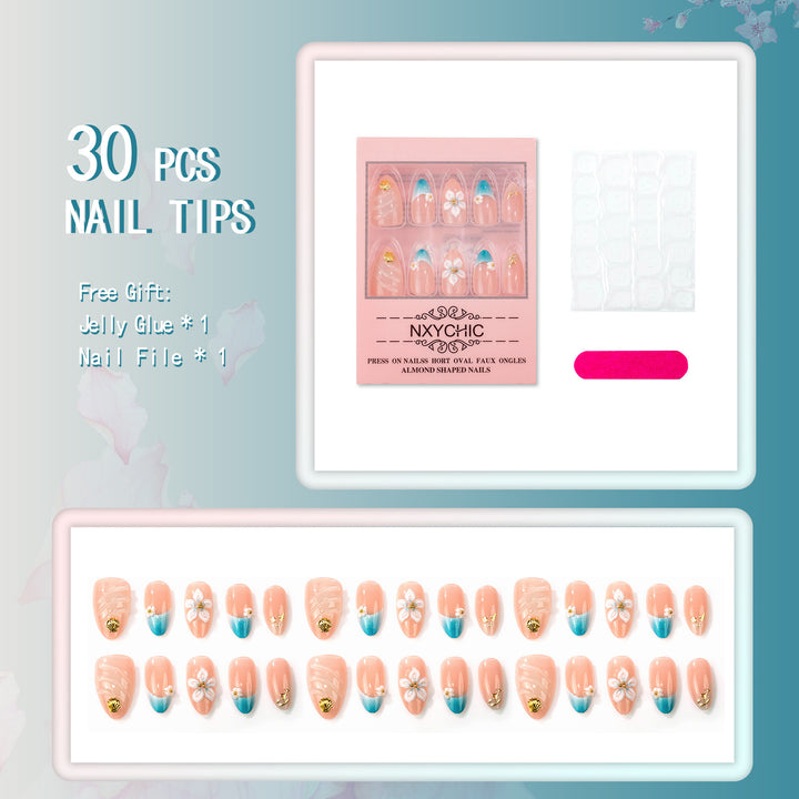 Floral Design Press-On Nails