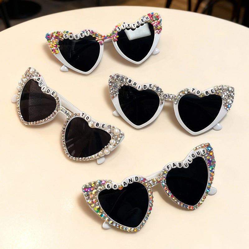 Glamorous Heart-Shaped Bridal Sunglasses Kalsten
