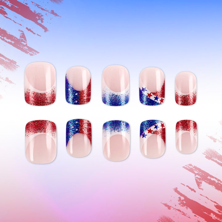 Patriotic Themed Acrylic Press-On Nails Kalsten