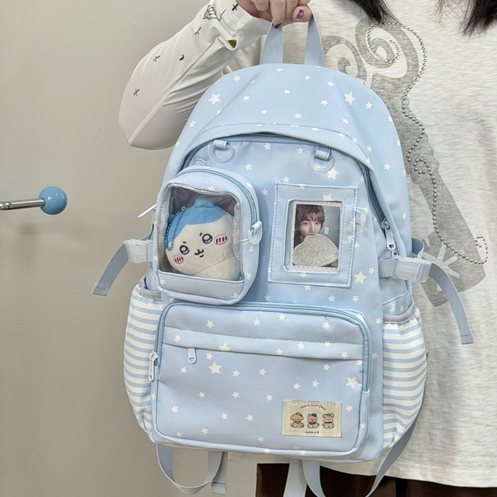Cute Illustrated Starry Print Backpack
