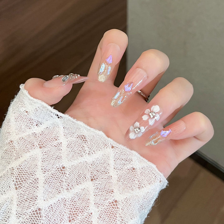 Elegant Nail Art Extensions with Pearl Accents Kalsten