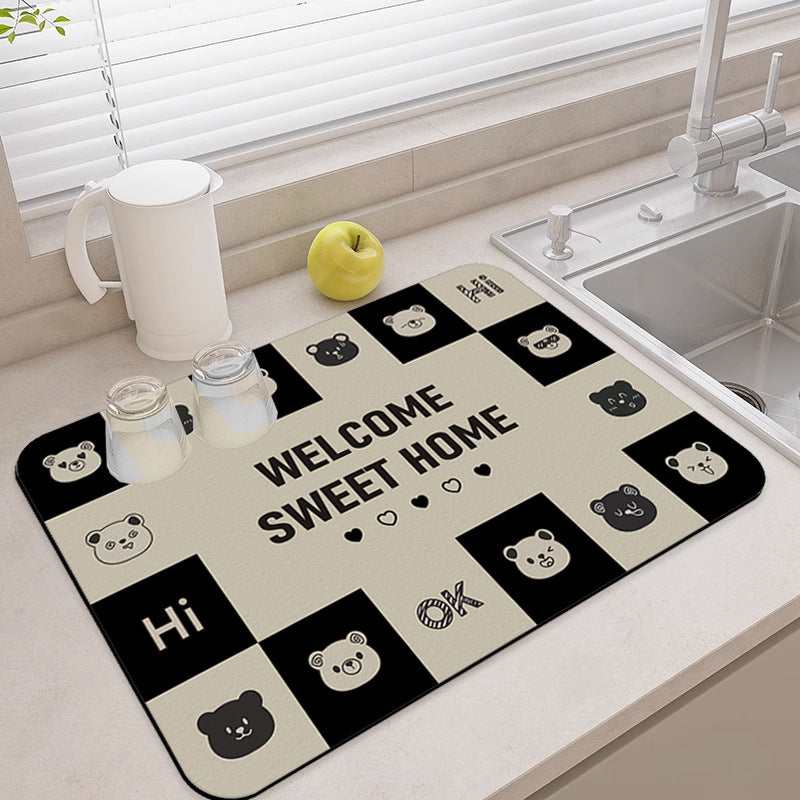 Cute Panda-Themed Kitchen Welcome Mat