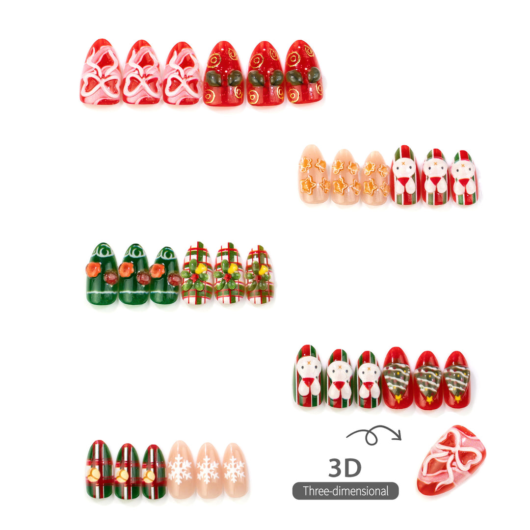 Holiday-Themed Press-On Nail Set Kalsten