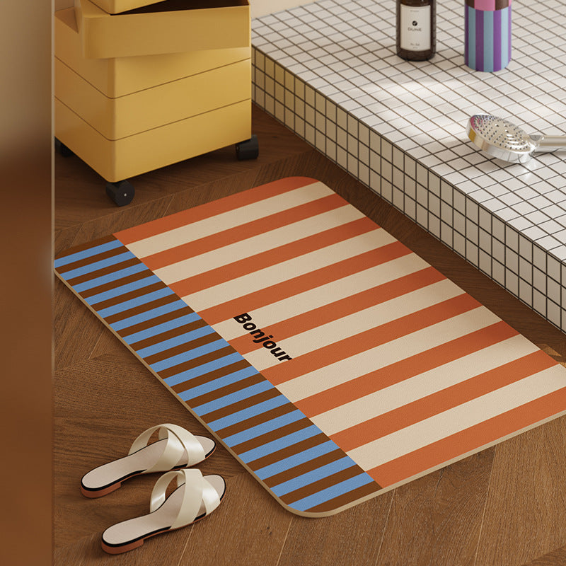 Colorful Striped Bath Mat Kalsten