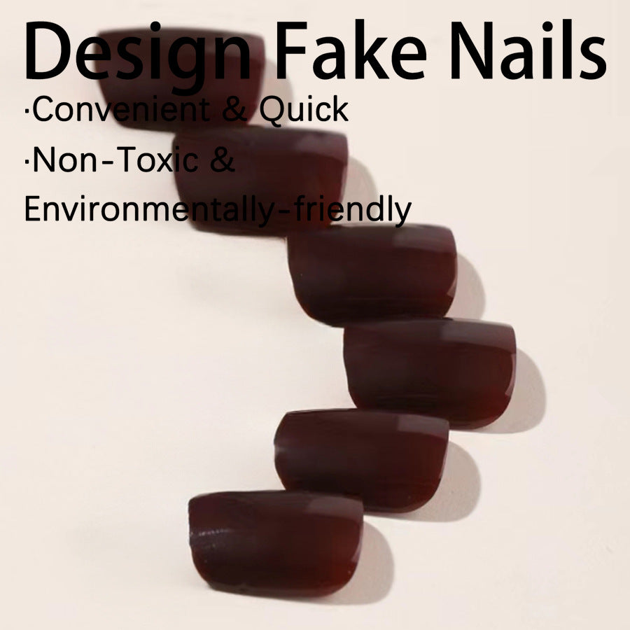 Artificial nail set with elegant rounded shapes and glossy finish Kalsten