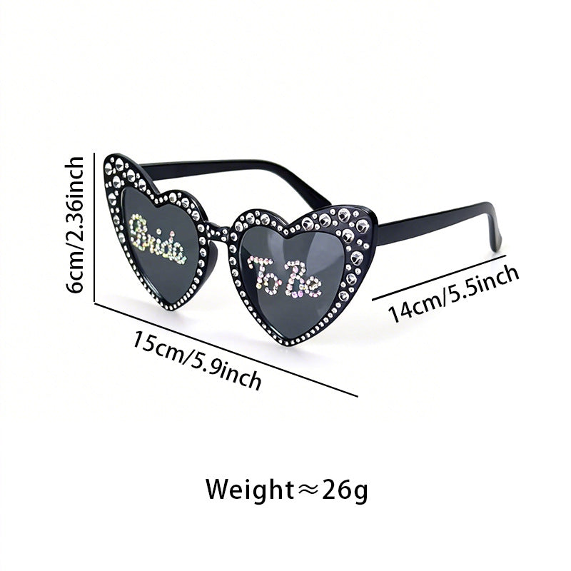 Rhinestone-Accented Heart-Shaped Sunglasses Kalsten