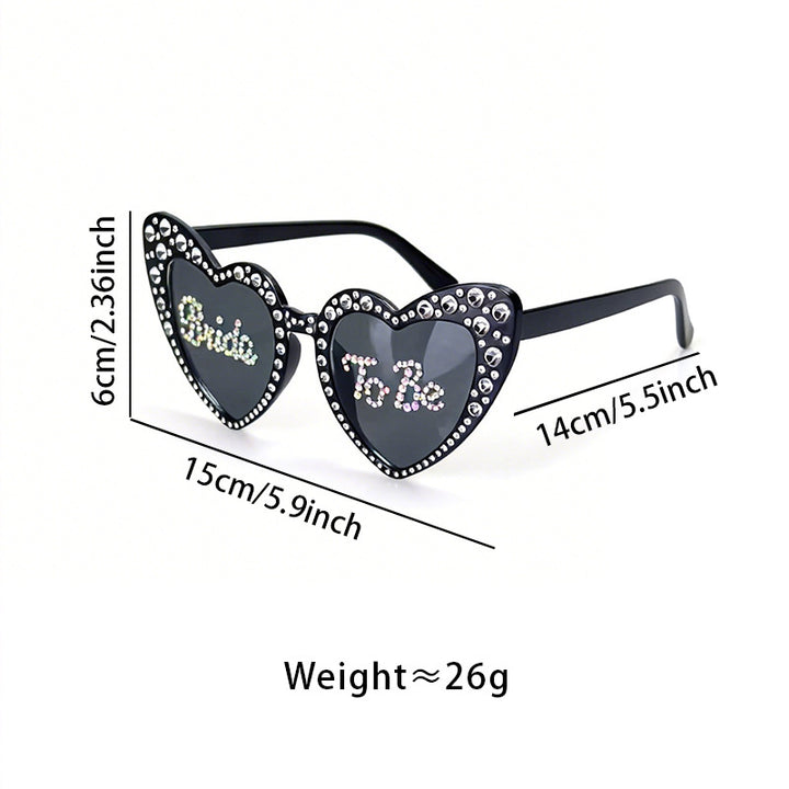 Rhinestone-Accented Heart-Shaped Sunglasses Kalsten
