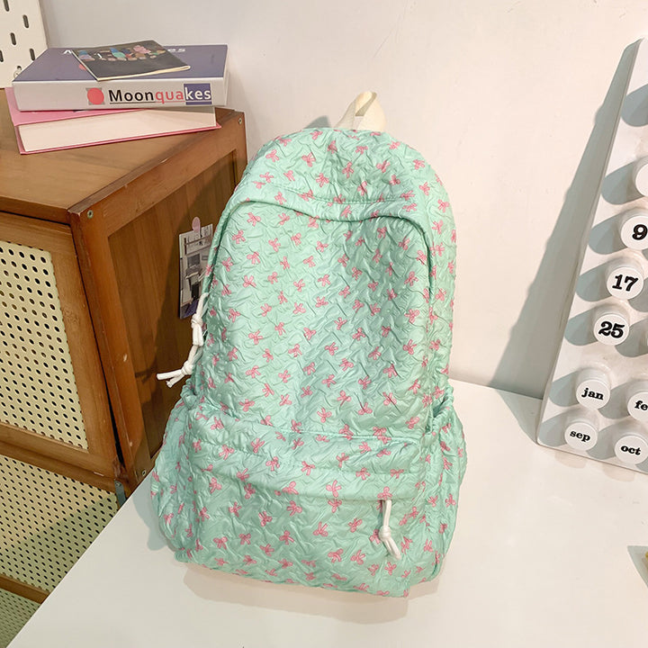 Quilted Floral Patterned Backpack Kalsten
