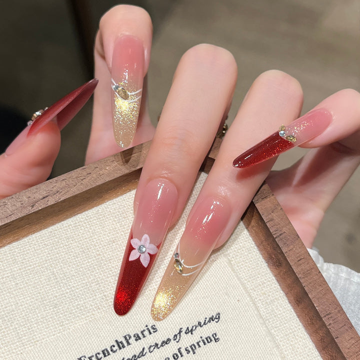 Decorative Long-Stiletto Press-On Nail Art Kalsten