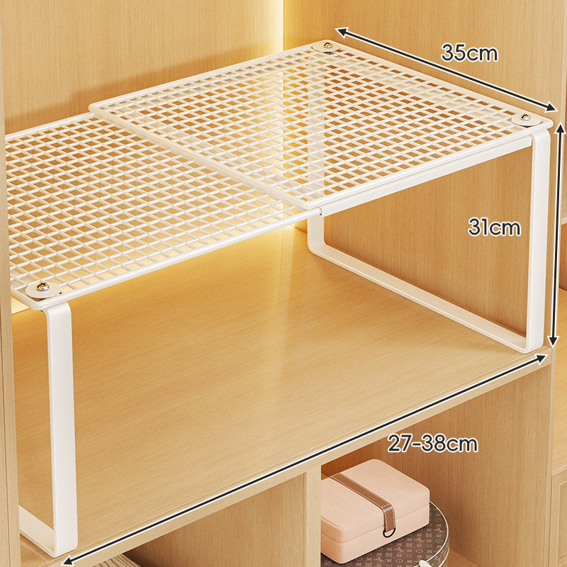 Adjustable Expandable Mesh Closet Shelf Riser with Sturdy U-Leg Support