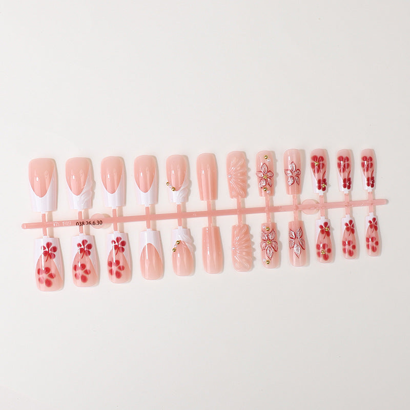 Floral Patterned Press-On Nail Tips Set Kalsten