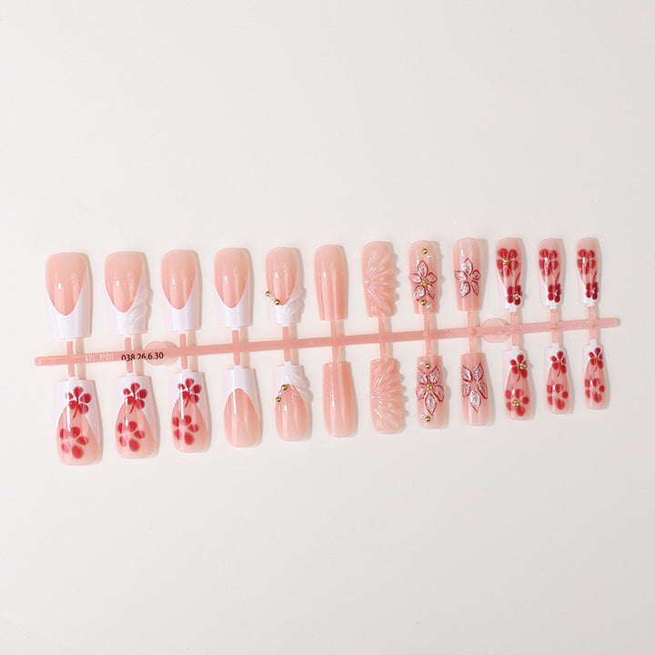 Floral Patterned Press-On Nail Tips Set Kalsten