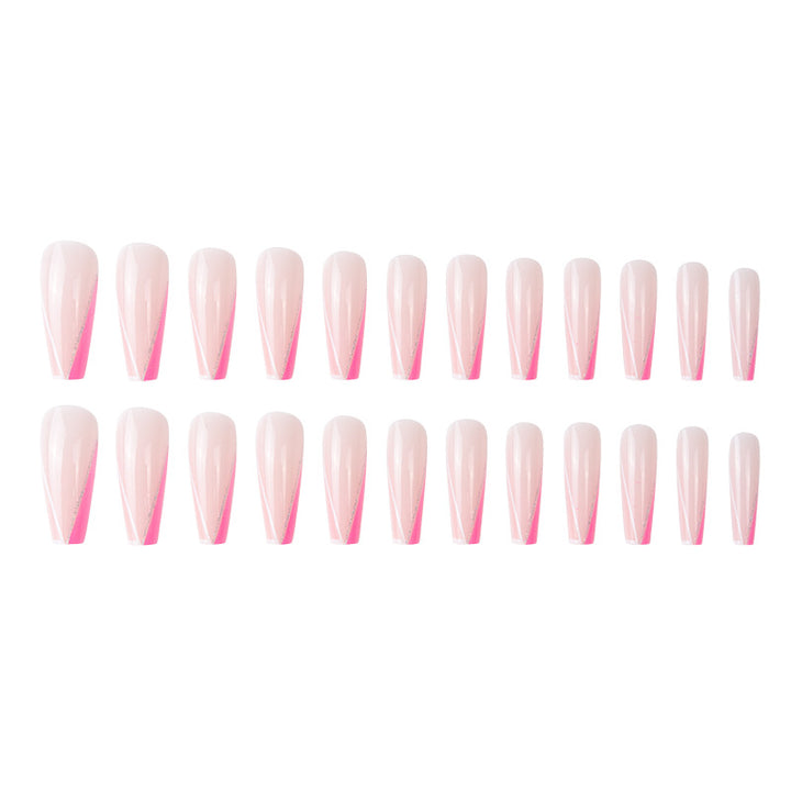 Long Stiletto Press-On Nails with Elegant French Tip Design Kalsten