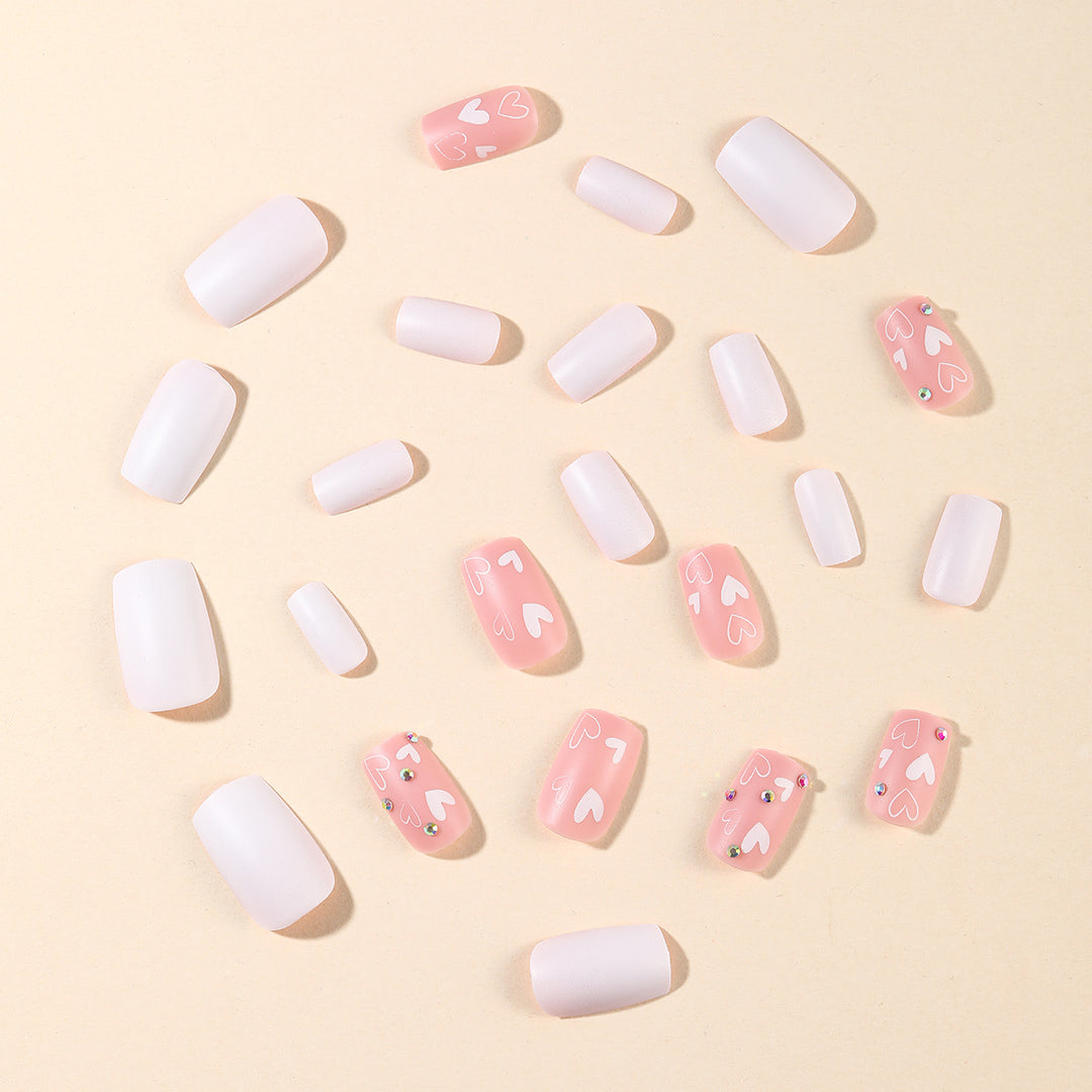 Heart-Accent Acrylic Nail Art Extensions Kalsten 1789713427
