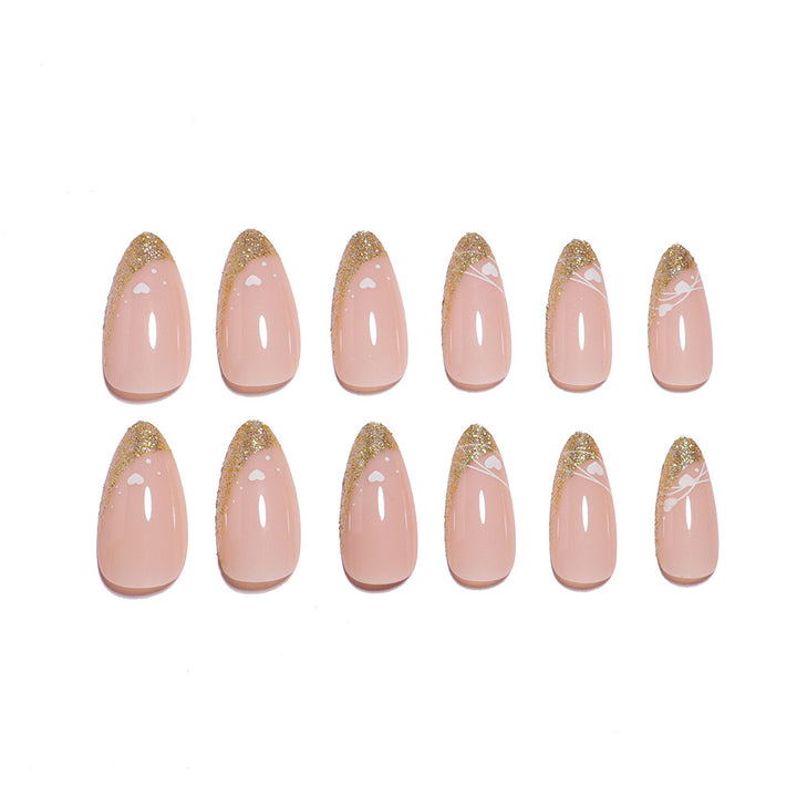 Glitter-Accent Almond-Shape Press-On Nail Set Kalsten