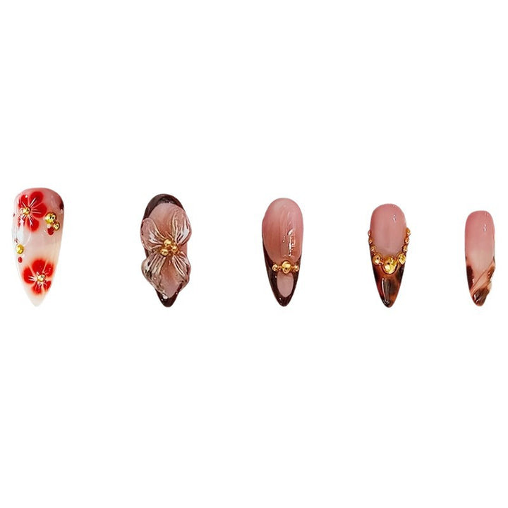 Artistic 3D Floral Press-On Nail Art Set Kalsten