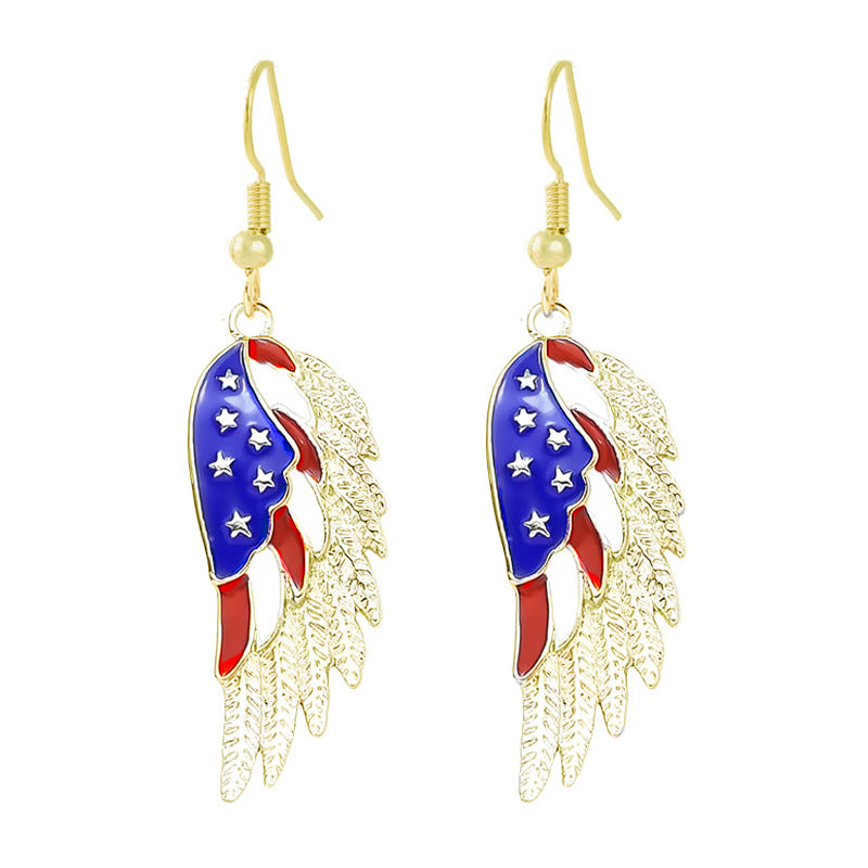 Women's nan patriotic horseshoe enamel dangle earrings with star-accented design and fishhook findings Kalsten
